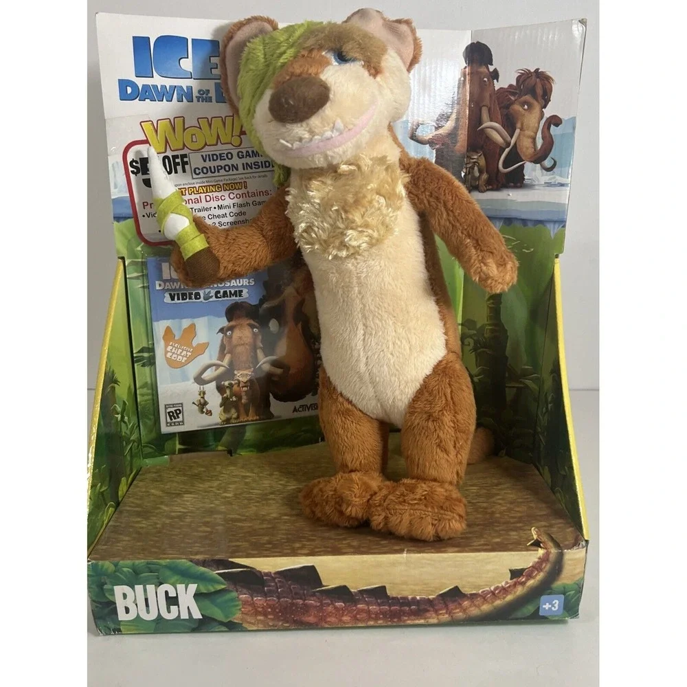 Ice Age Dawn Of The Dinosaurs. NIB Buck Plush With Video Game PCCDRom Activision